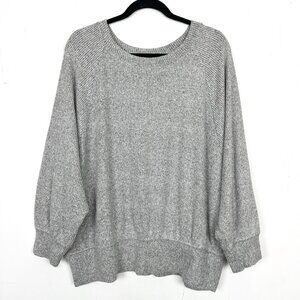 Torrid Plush Heather Grey Ribbed Dolman Sleeve Sweater 2X